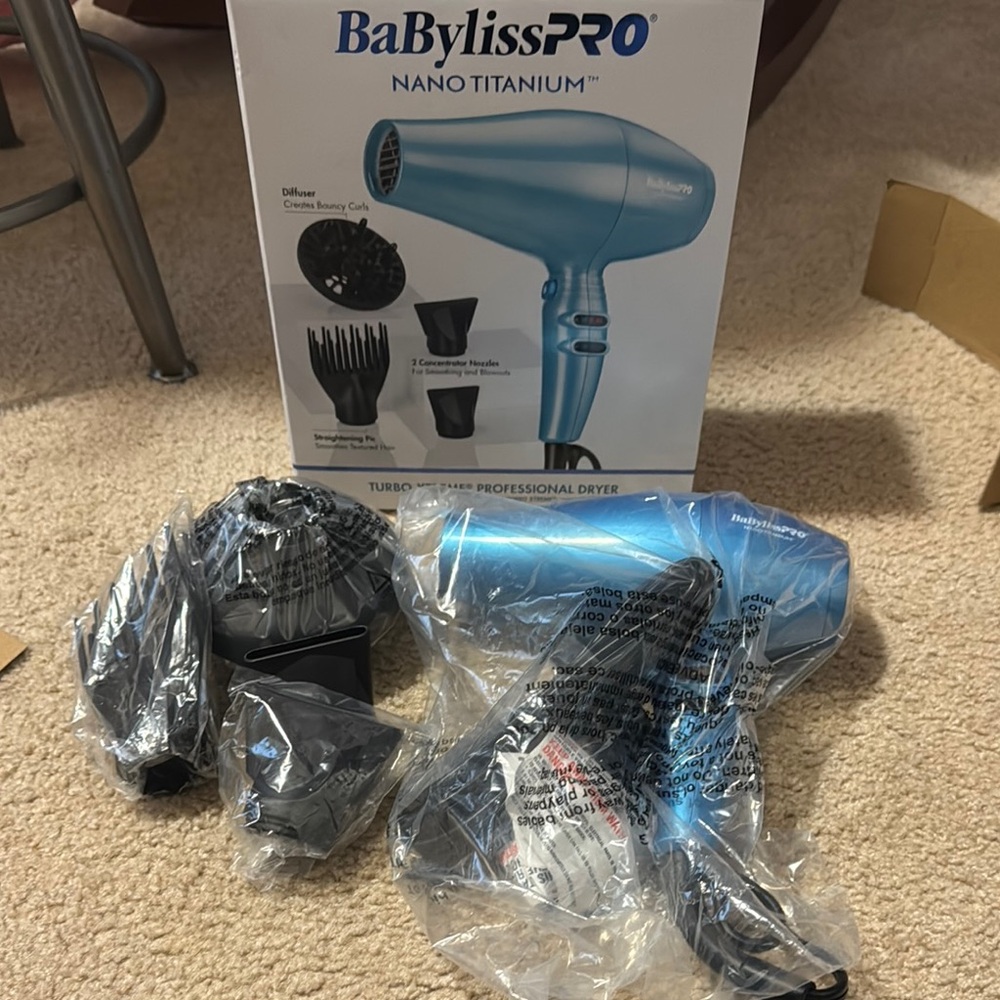 BaBylissPRO Nano Titanium Hair Dryer - Blue NEVER USED